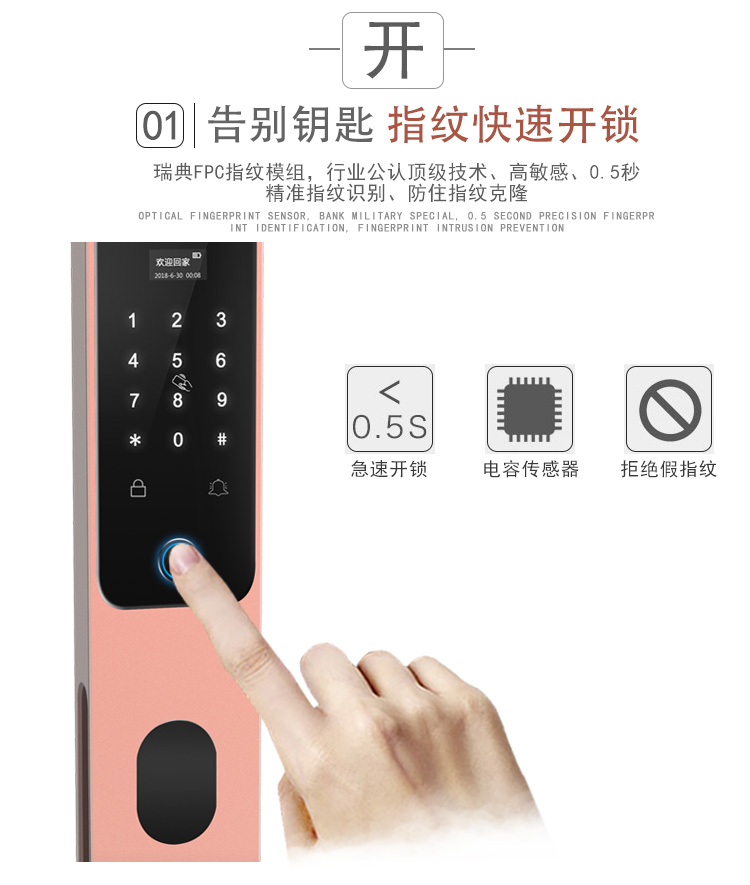 全自動指紋密碼鎖
